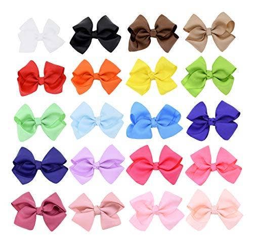 RAINBOW HAIR BOW 20PC